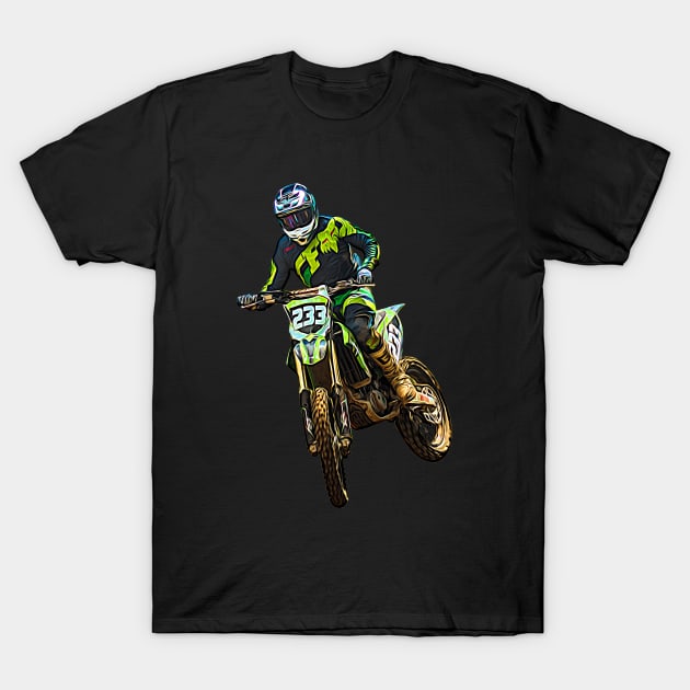 Motocross Rider T-Shirt by RockettGraph1cs